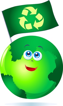 The concept of recycling applied to the entire planet のイラスト素材