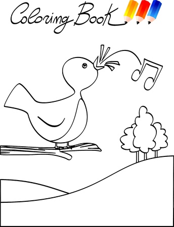 Coloring book for children, bird. Vector imageのイラスト素材