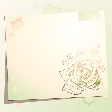 Vintage background with roseのイラスト素材