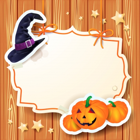 Halloween background with label, vector eps10のイラスト素材