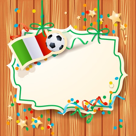 Soccer background with label and Italian flagのイラスト素材