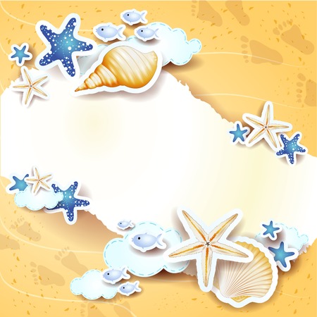 Beach background with copy space, vector のイラスト素材