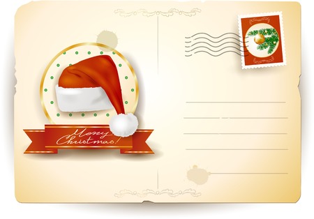 Christmas postcard with Santaのイラスト素材