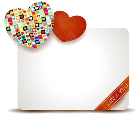 Valentine panel with colorful hearts, vector eps10のイラスト素材