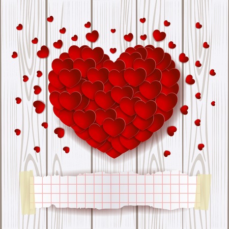 Valentine background with red heart and copy space, vector eps10のイラスト素材