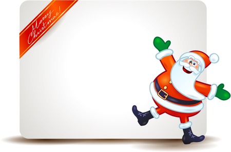 Christmas panel with funny Santa Claus, vector illustration eps10のイラスト素材