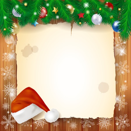 Christmas background with parchmentのイラスト素材