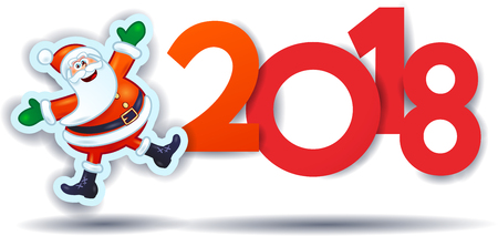 Funny Santa Claus and text, New Year illustration. Vector eps10のイラスト素材