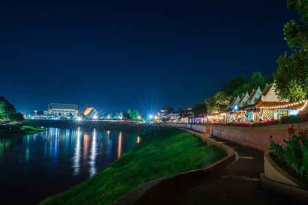 The River in center city,Pisanuloke,Thailand.の写真素材