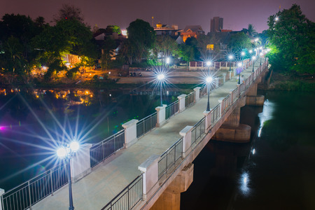 Night view Ping River Chiang Mai,Chiangmai,Thailand.の写真素材