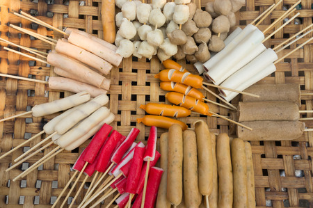 steam meatballs thai street foodの写真素材