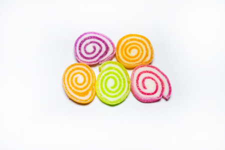 Colorful jelly candies on whiteの写真素材