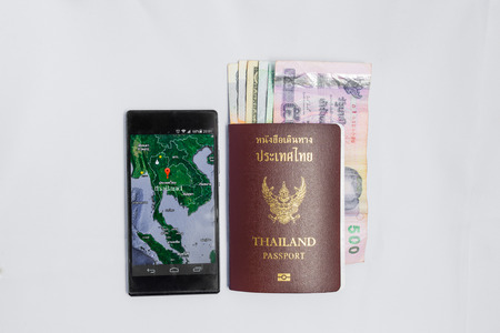 Smartphone &thailand Passport to travelの写真素材