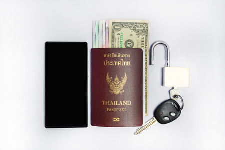 Smartphone &thailand Passport to travelの写真素材