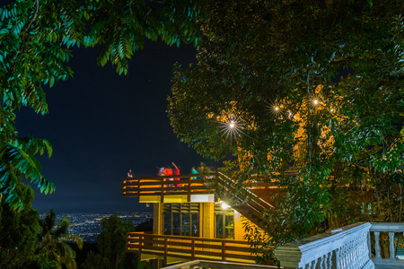 View point city of chiangmai in Wat Phra That Doi Suthep Temple ,Chiang Mai,Thailand.の写真素材