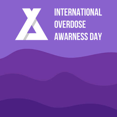 International Overdose Awareness Day template background. vector illustration for web and printing isolated on purple palette.のイラスト素材