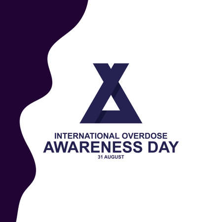 International Overdose Awareness Day template background. vector illustration for web and printing isolated on purple palette.のイラスト素材