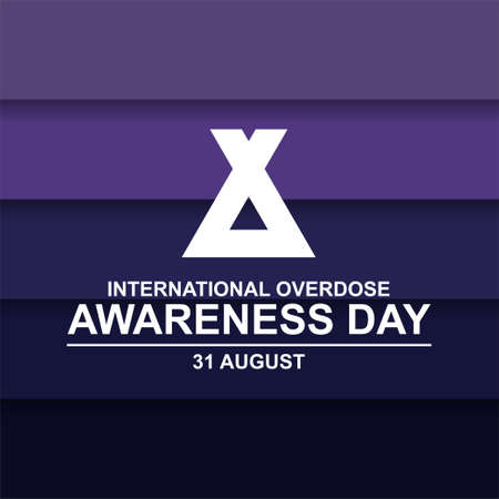 International Overdose Awareness Day template background. vector illustration for web and printing isolated on purple palette.のイラスト素材
