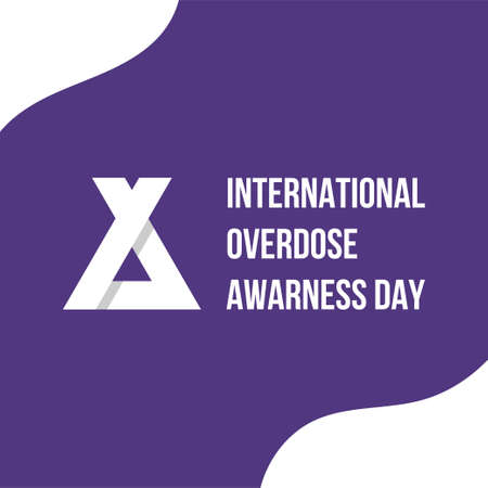 International Overdose Awareness Day template background. vector illustration for web and printing isolated on purple palette.のイラスト素材