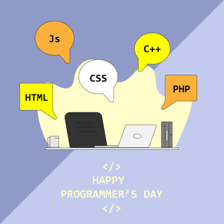 Happy Programmer's Day template background. vector illustration for web and printing isolatedのイラスト素材