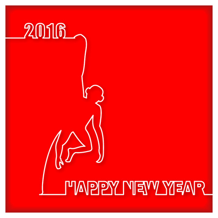 Happy New Year Icon with Monkeyのイラスト素材