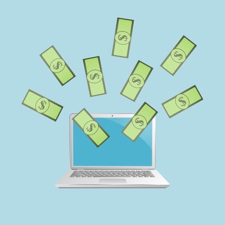Laptop with moneyのイラスト素材
