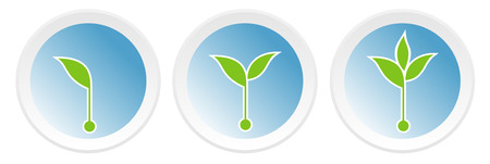 Icons with growing sproutsのイラスト素材