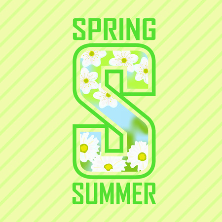Spring Summer. Print backgroundのイラスト素材