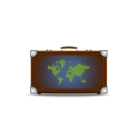 Travel Suitcase with mapのイラスト素材