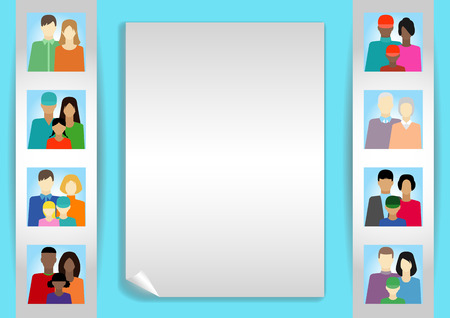 Lear of paper with photo people, family, electorateのイラスト素材