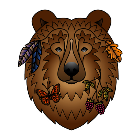 Bear color tattooのイラスト素材