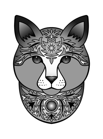 Vector illustration of abstract animal for tattoo, textile print, chinese calendar symbolのイラスト素材