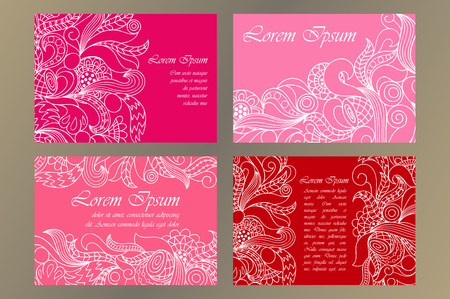 Abstract decorative waves template Setのイラスト素材