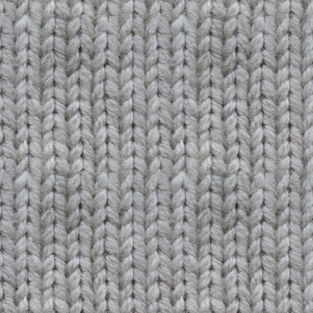 Knitting Seamless Pattern. Grey wool knitting.  Textile seamless background. Old knit. Handmade knittingの写真素材