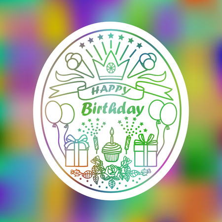 Happy Birthday Greeting Card. Vector illustration with birthday elementsのイラスト素材