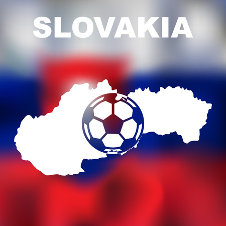 Abstract slovak map on flag background. Vector illustration of abstract slovak map and flag. Map of Slovakiaのイラスト素材