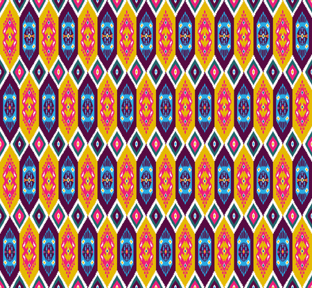 Ethnic seamless pattern with folk print. Stylized Uzbek silk textileのイラスト素材