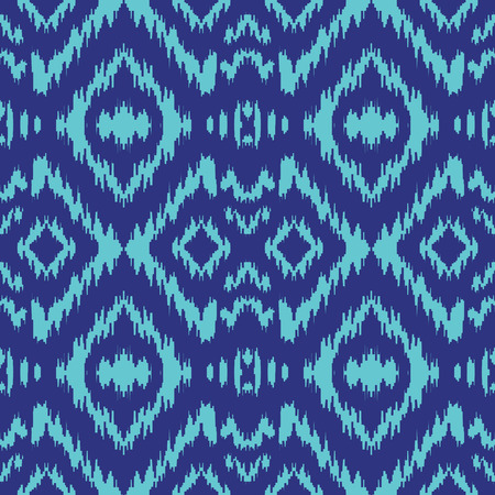 Ethnic blue seamless pattern. Boho abstract textile print. Winter wallpaper.のイラスト素材