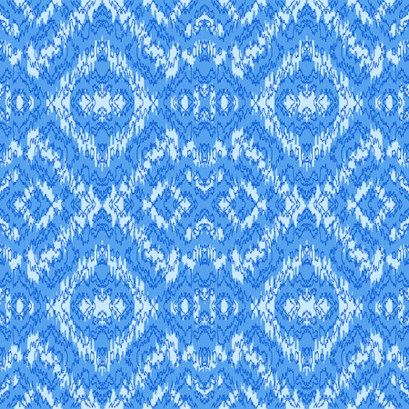 Ethnic blue seamless pattern. Boho textile print. Winter abstract wallpaper. Background for greeting cards and skrapbookingのイラスト素材