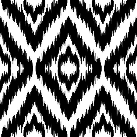 Ethnic seamless black and white pattern. Boho textile print. Geometric wallpaper with abstract rhombus.のイラスト素材