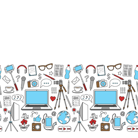 Blog Seamless Borderのイラスト素材