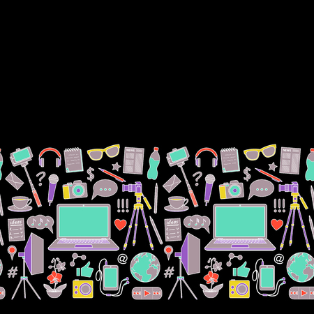 Blog Seamless Borderのイラスト素材