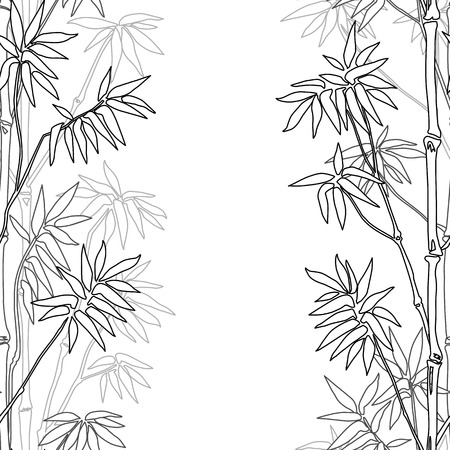 Bamboo Seamless Vertical Borderのイラスト素材