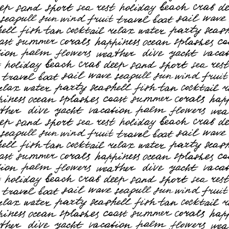 Beach Lettering Seamless Patternのイラスト素材