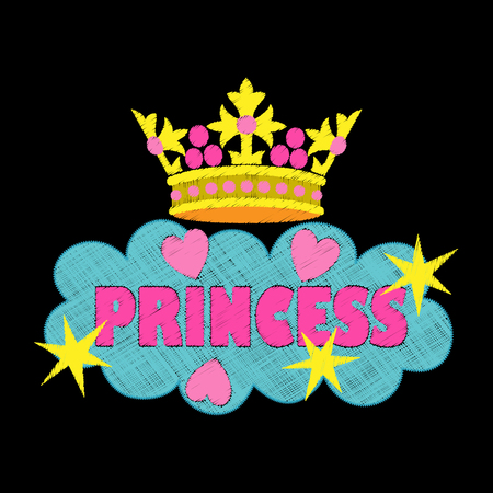Princess fashion embroideryのイラスト素材