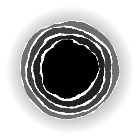 Ripped Paper Circle Elementsのイラスト素材