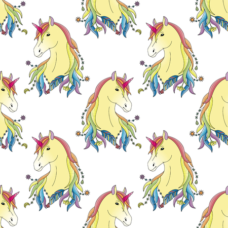 Unicorn colorful pattern.のイラスト素材