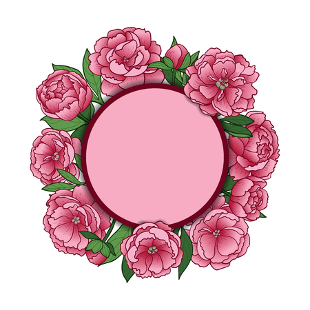 Peonies Mock Up vector illustration.のイラスト素材