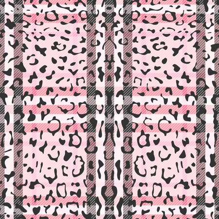 Striped Leopard Fashion Seamless Patternのイラスト素材