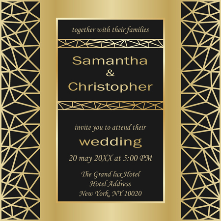 Wedding luxury invitation card vector illustration.のイラスト素材